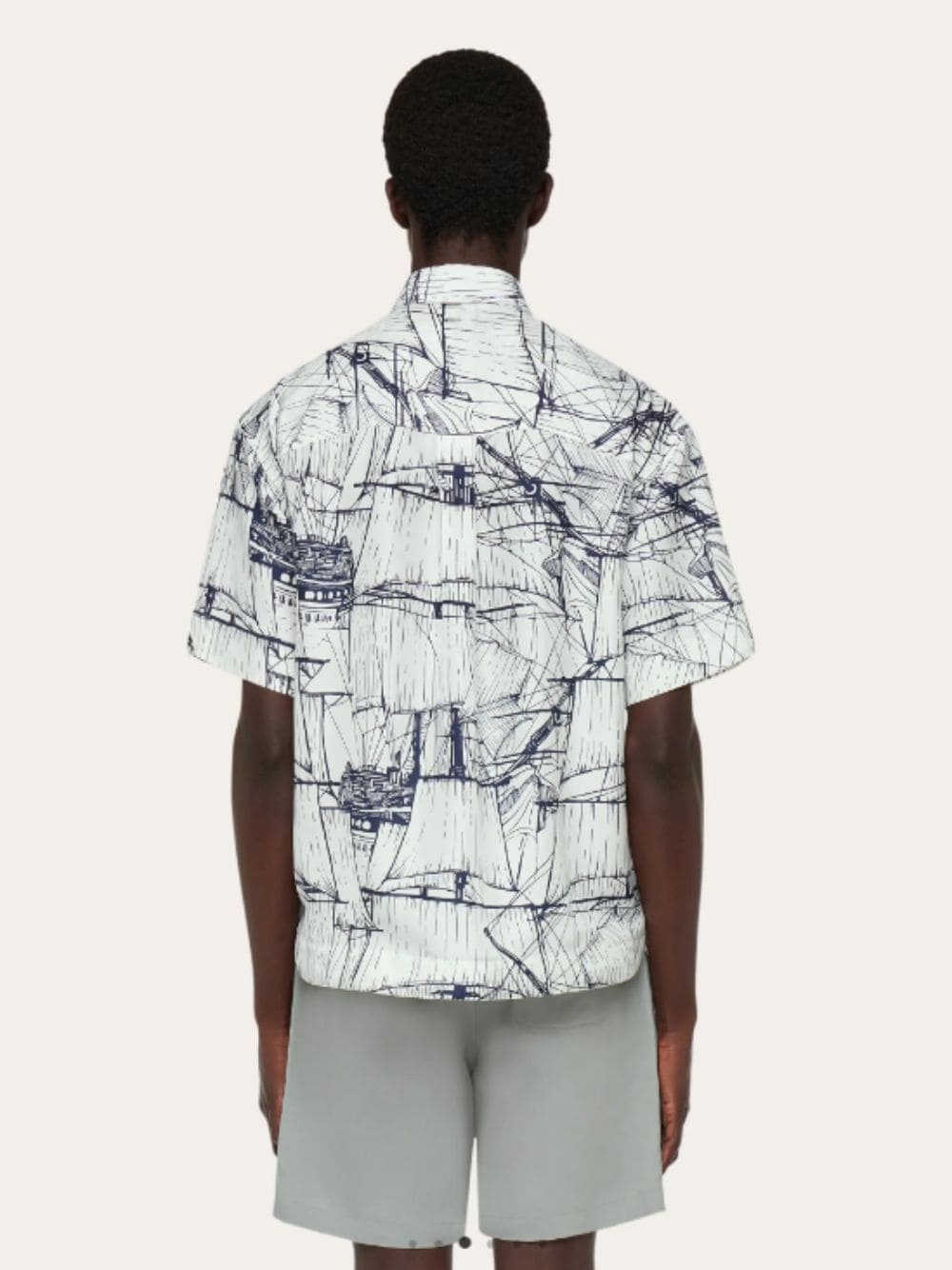 Ferragamo Printed Short-sleeved Shirt In White