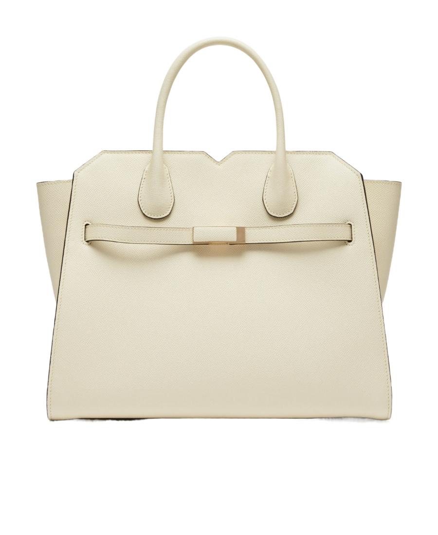 Valextra Medium Milano Leather Tote Bag In Nude