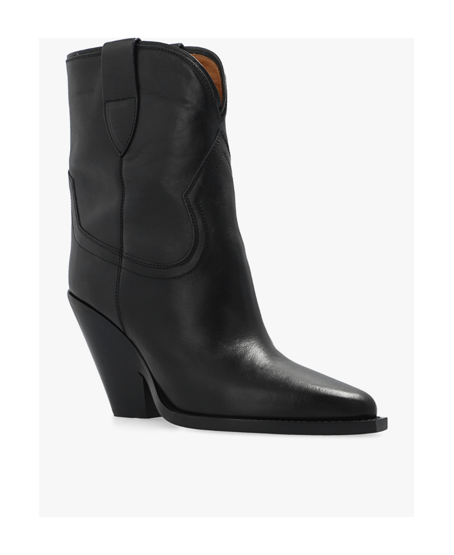 Shop Isabel Marant Leyane Suede Cowboy Boots In Black