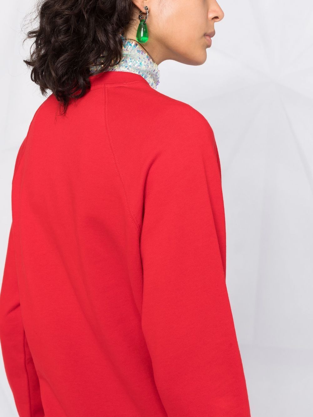 Msgm Logo-print Crew Neck Sweatshirt In Blue