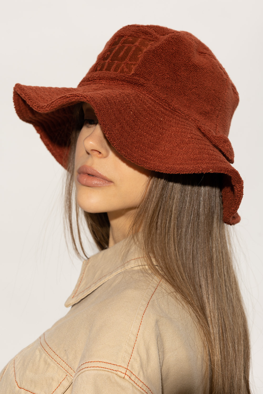 Jacquemus Le Bob Bandho Terry-cloth Bucket Hat In Red