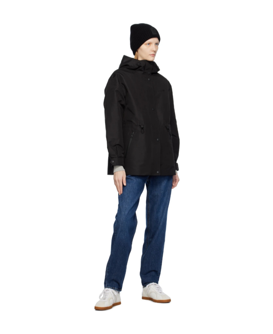 Shop Mackage Hooded Long-sleeved Casual Jacket In Black
