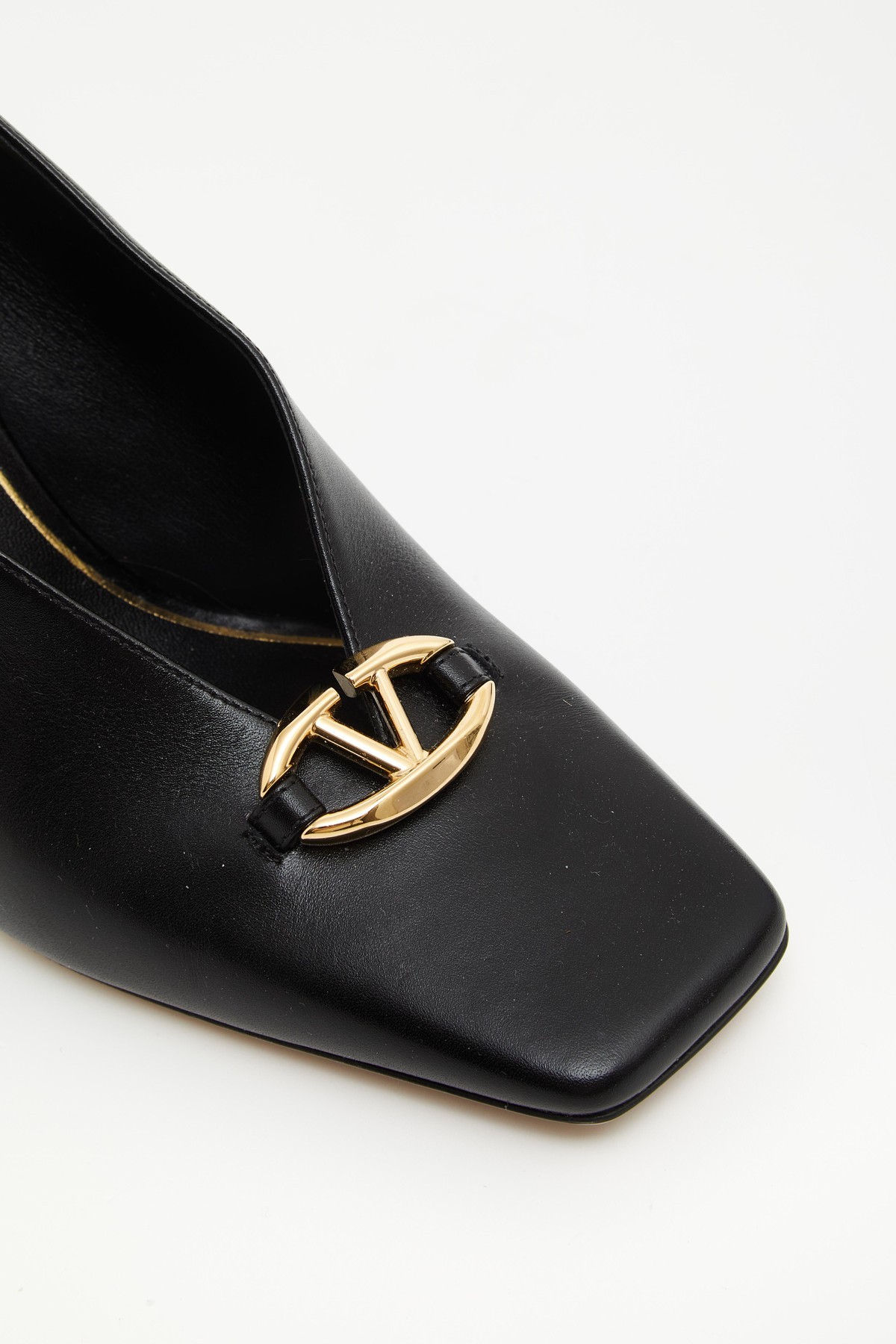 Valentino Square Toe High Heels In Black