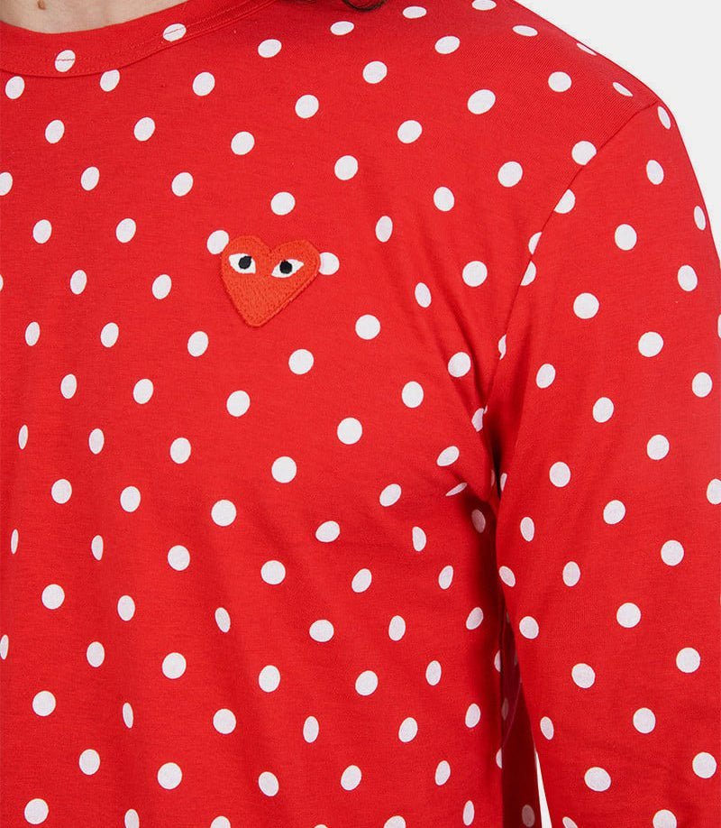 Comme Des Garçons Play Crew Neck T-shirt In Red