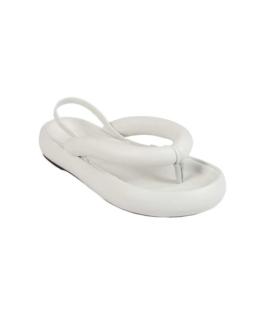 Isabel Marant Orene Leather Flatform Sandals In White
