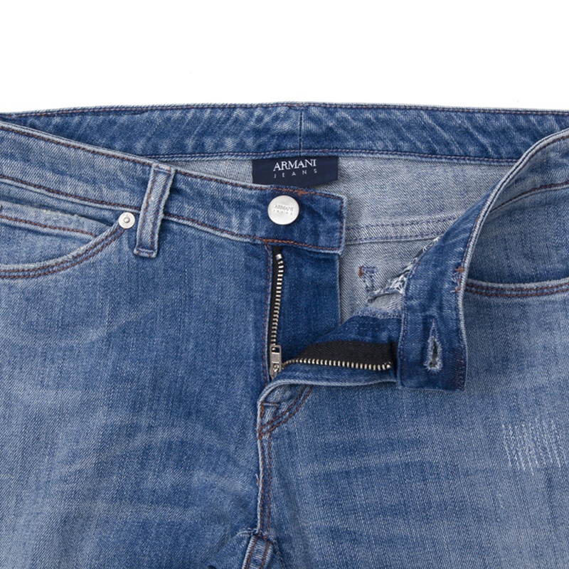Armani Jeans Logo Details Jeans In Blue
