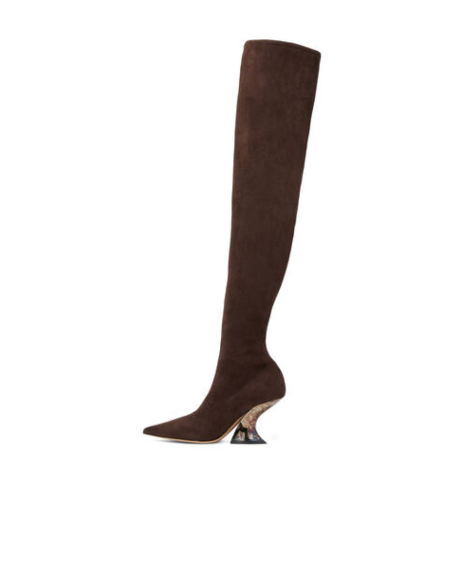 Casadei 100mm Thigh-high Suede Boots