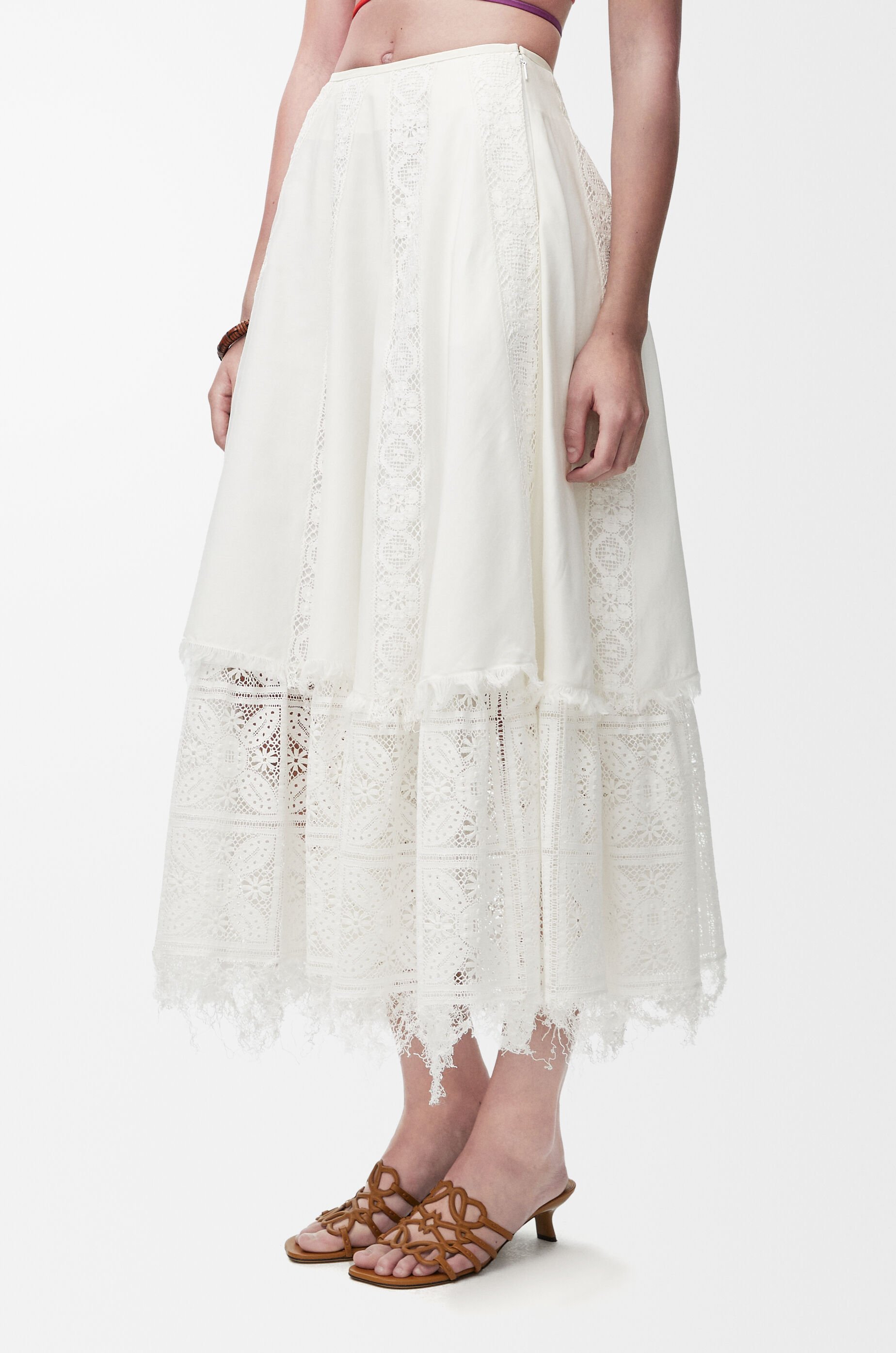 Loewe Skirt In Cotton And Silk In Multi