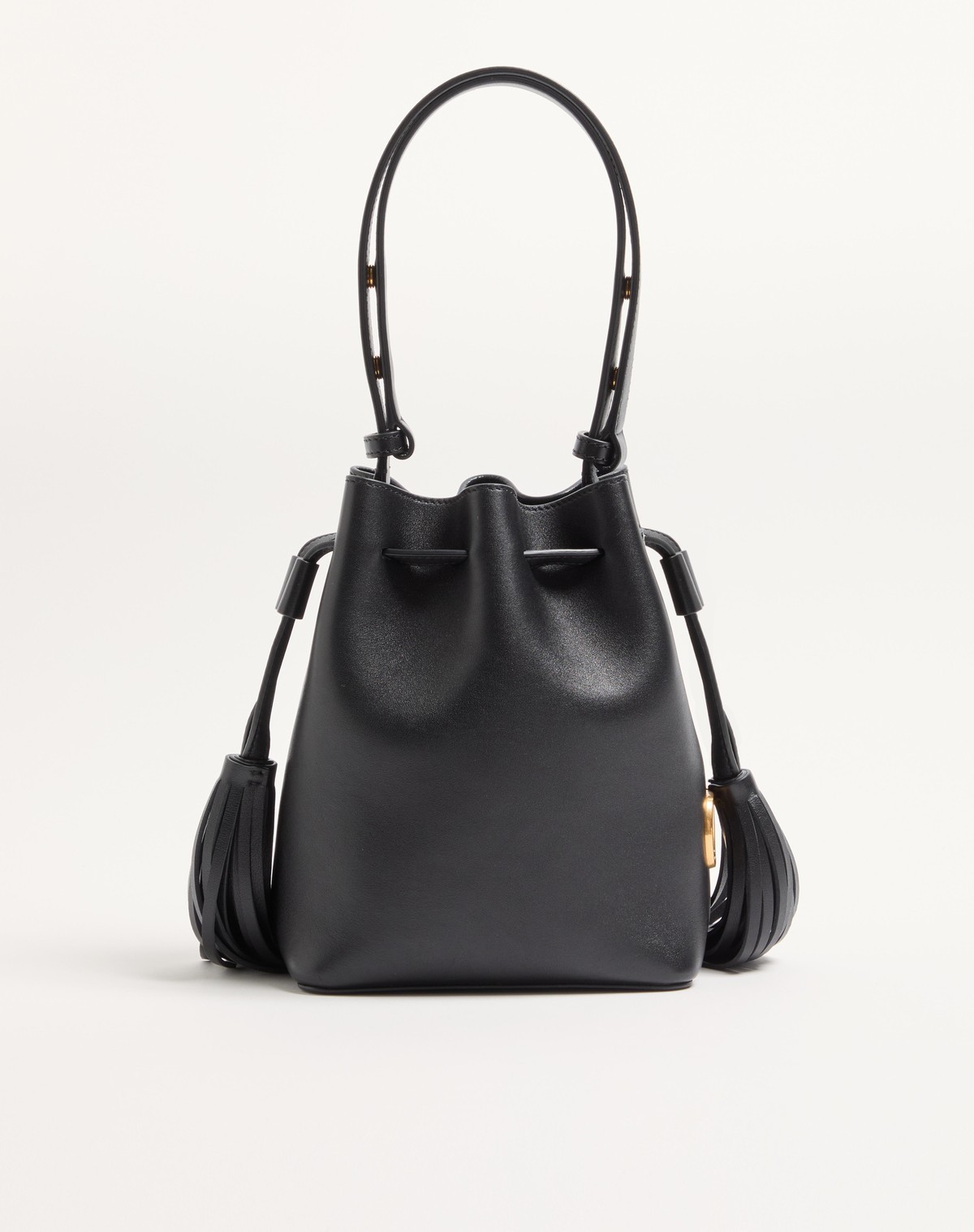 Valentino Logo Shoulder Bag In Black