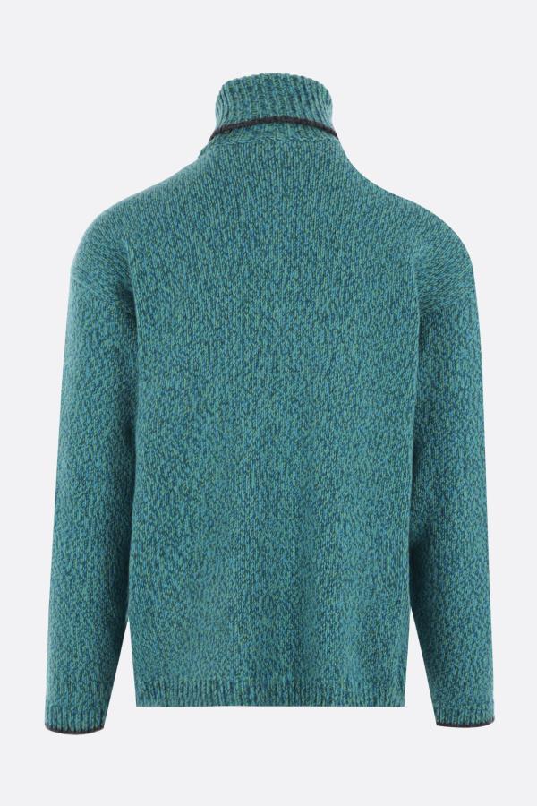 Dolce & Gabbana Intarsia Knit Dg Logo High-neck Sweater In Green