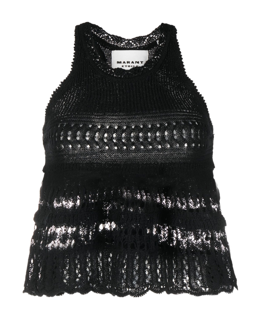 Isabel Marant Étoile Crochet Knit Sleeveless Top In Black