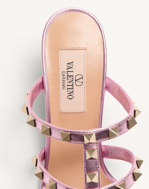 Valentino Rockstud Caged 60 Leather Sandal In Pink