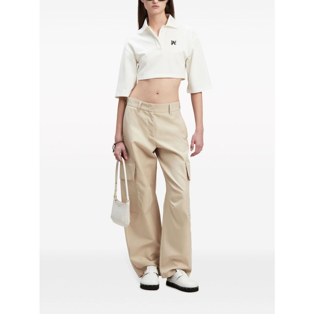 Palm Angels Carrot-cut Mid-rise Trousers In Nude