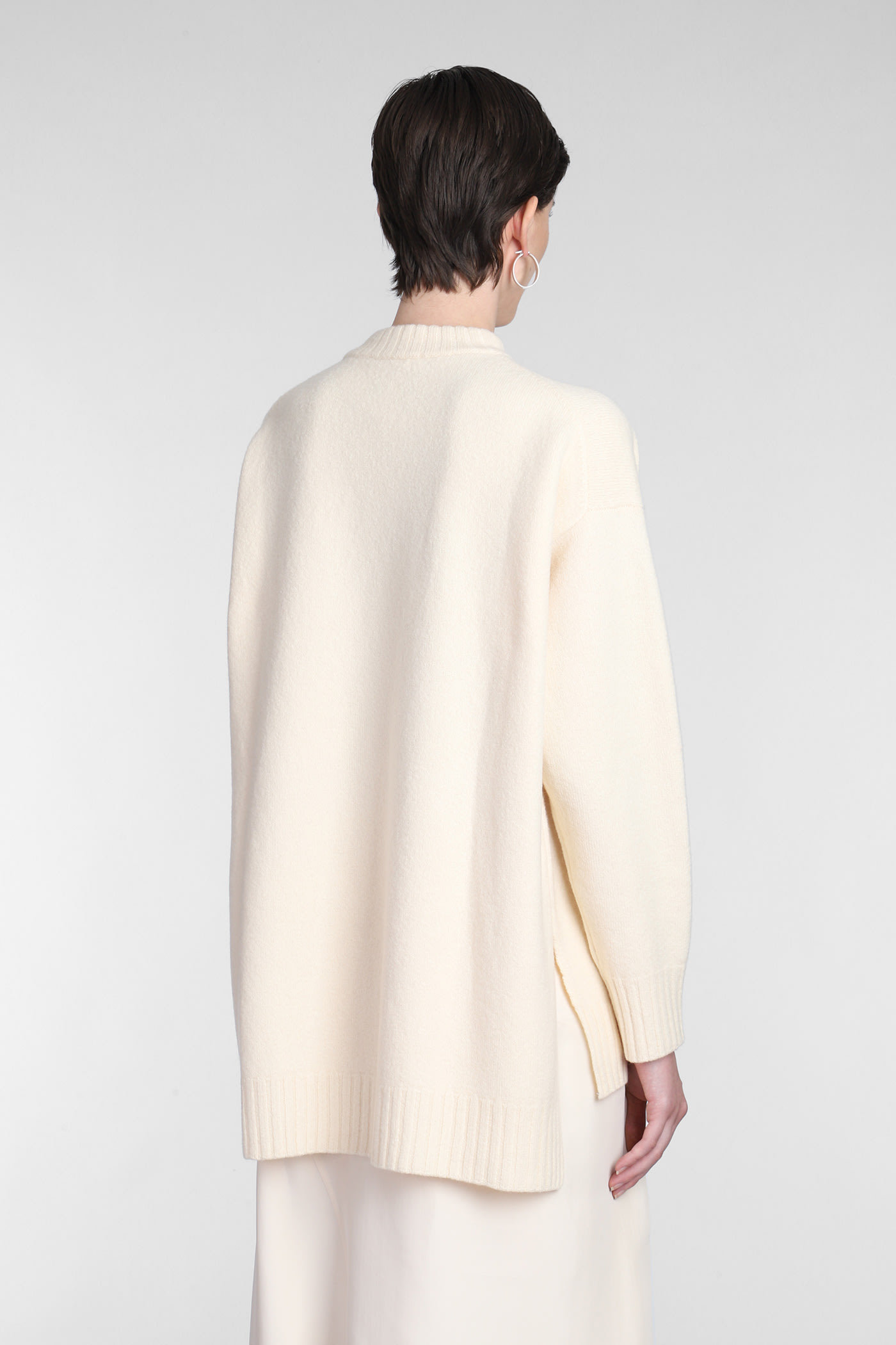 Jil Sander Long-sleeve Crew-neck Wool Jumper In White