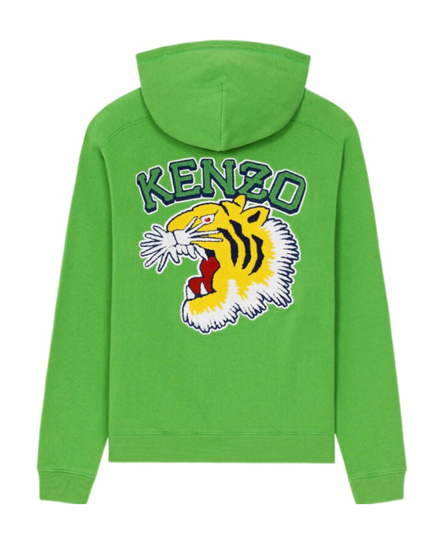 Kenzo Chenille-logo Hoodie In Green