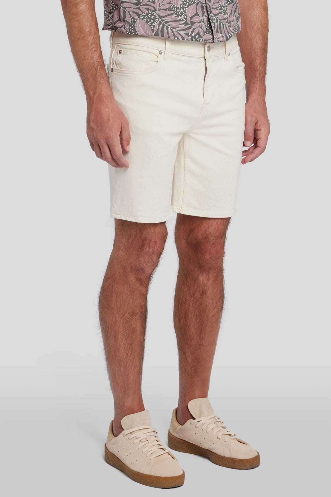7 For All Mankind Straight Shorts In Nude