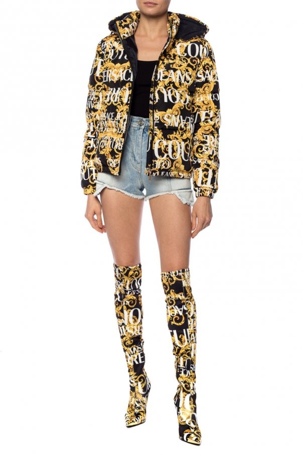 Versace Jeans Quilted Down Jacket In Black