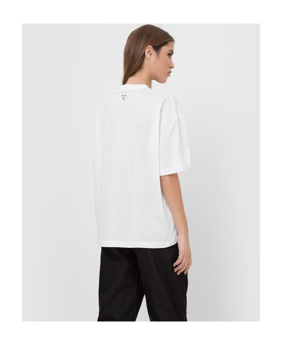 Prada Logo Printed T-shirt In White