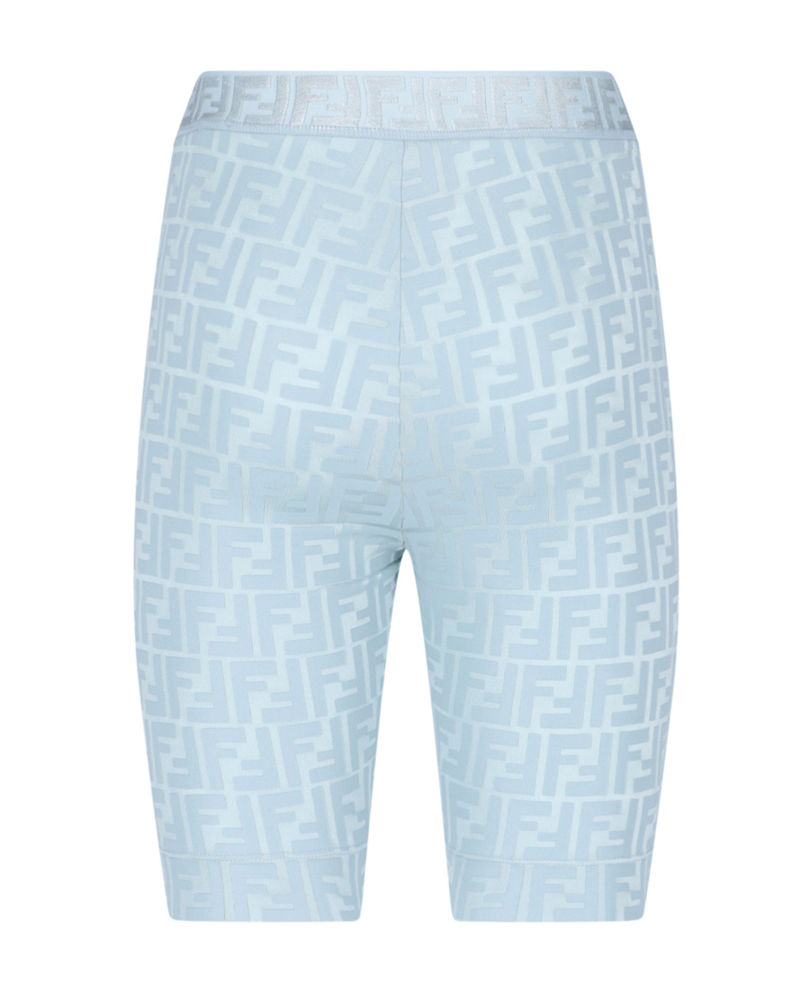Fendi Monogram Pattern Biker-style Shorts In Blue