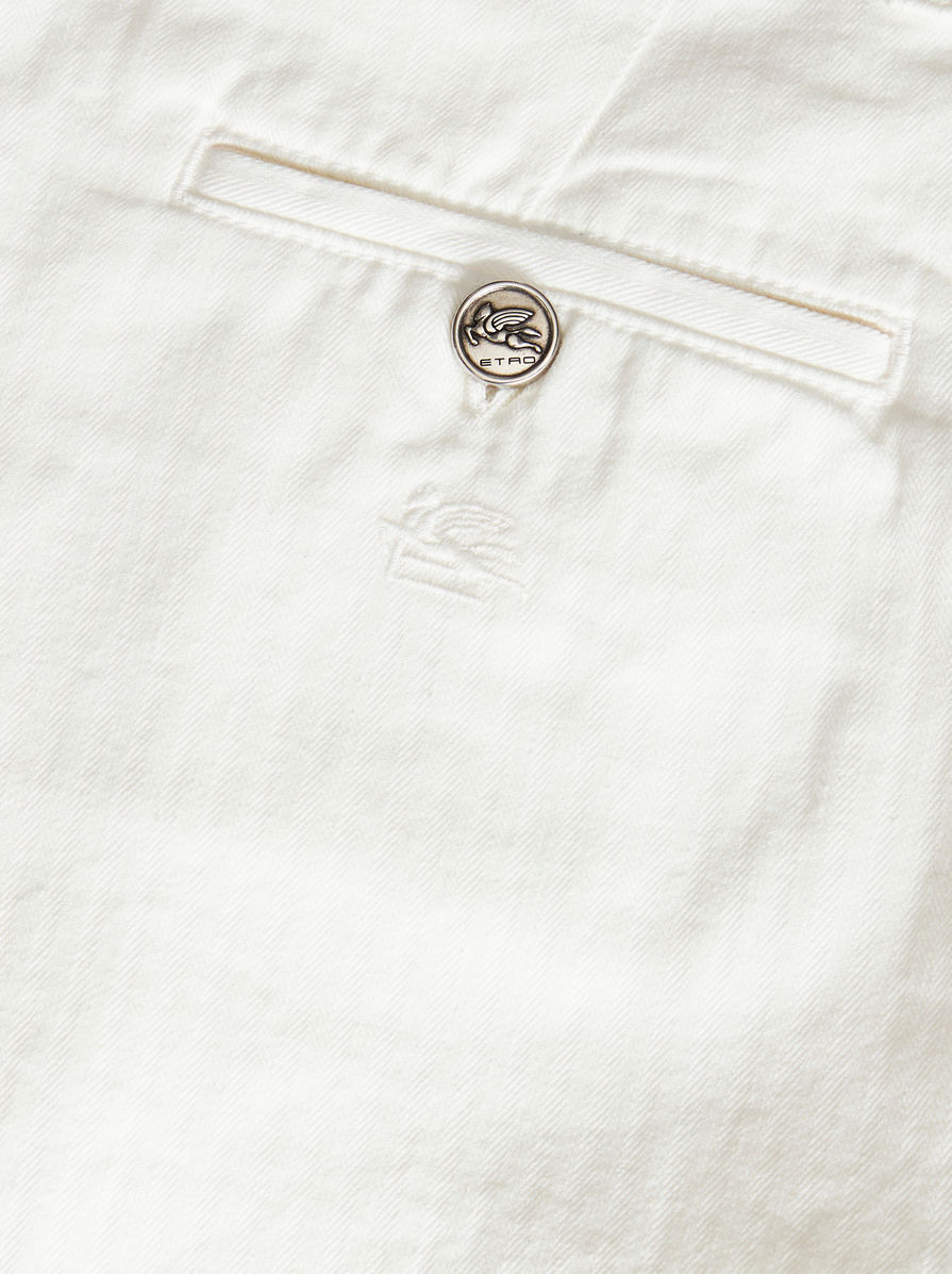 Etro High-waisted Tailored Shorts With Button-up Front In White