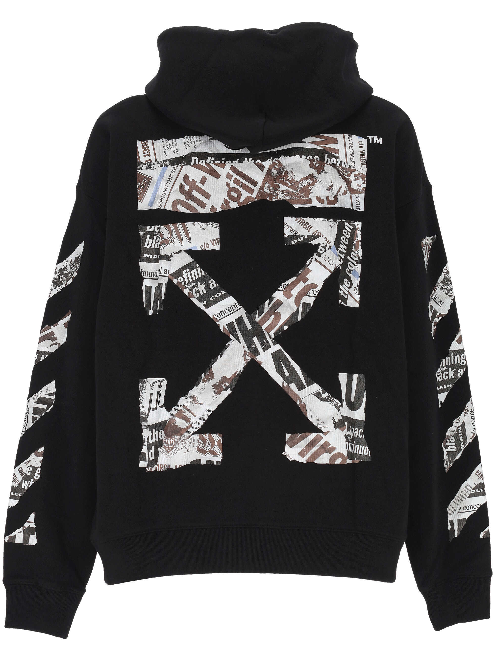 Off-white Newspaper Arrow Skate Hoodie In Black