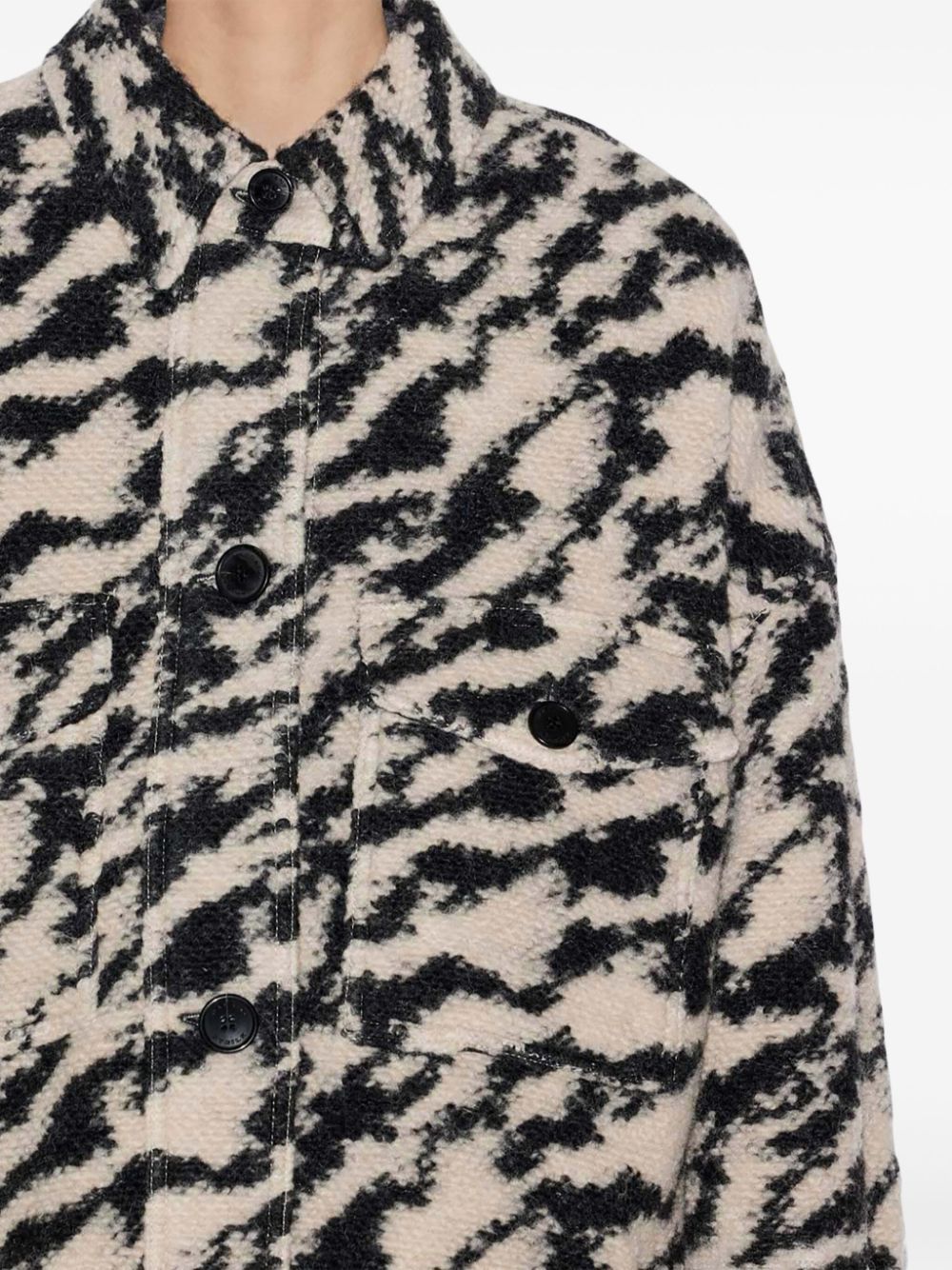 Isabel Marant Étoile Felexia Zebra Overcoat In Black