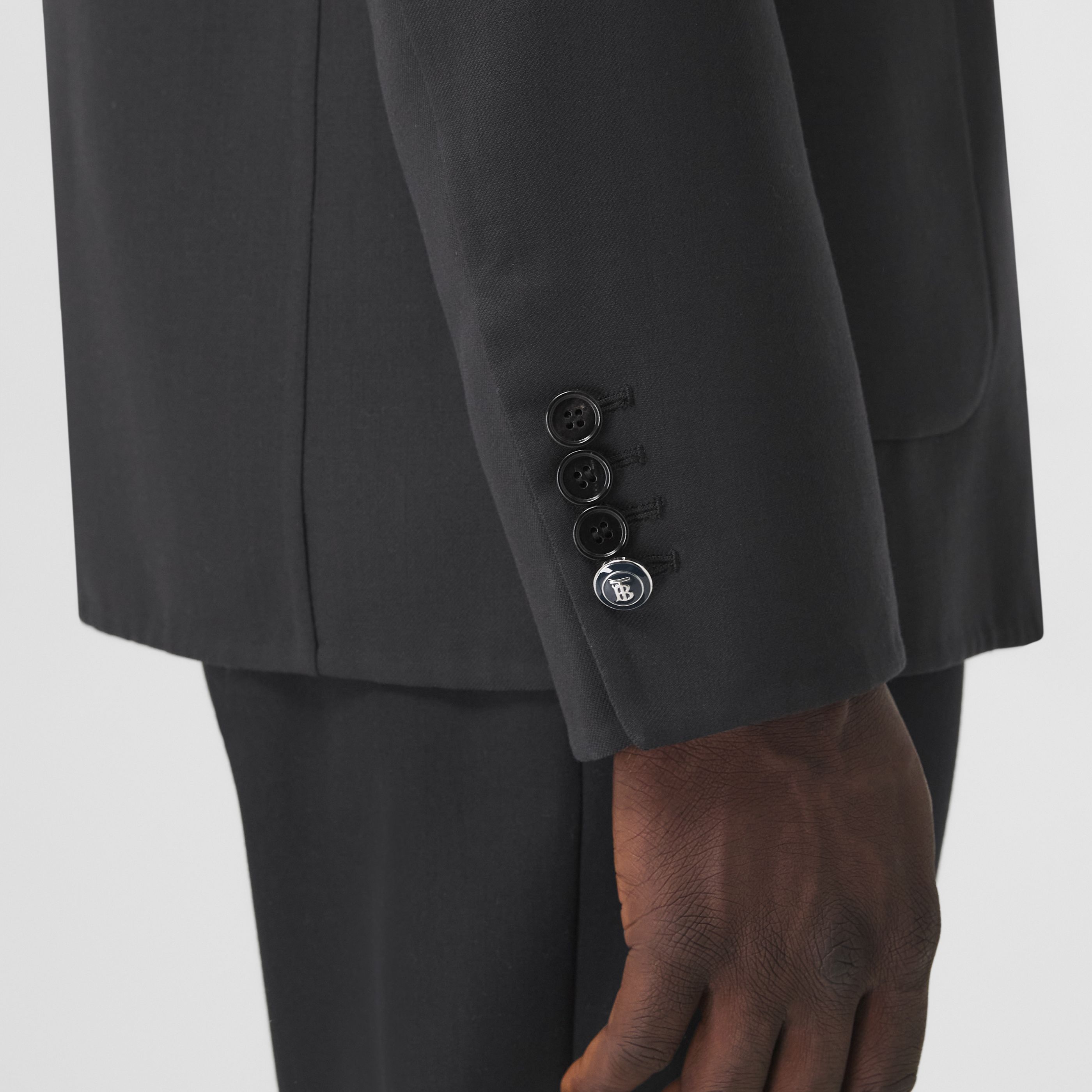Burberry Slim-fit Wool Tailored Jacket In Black