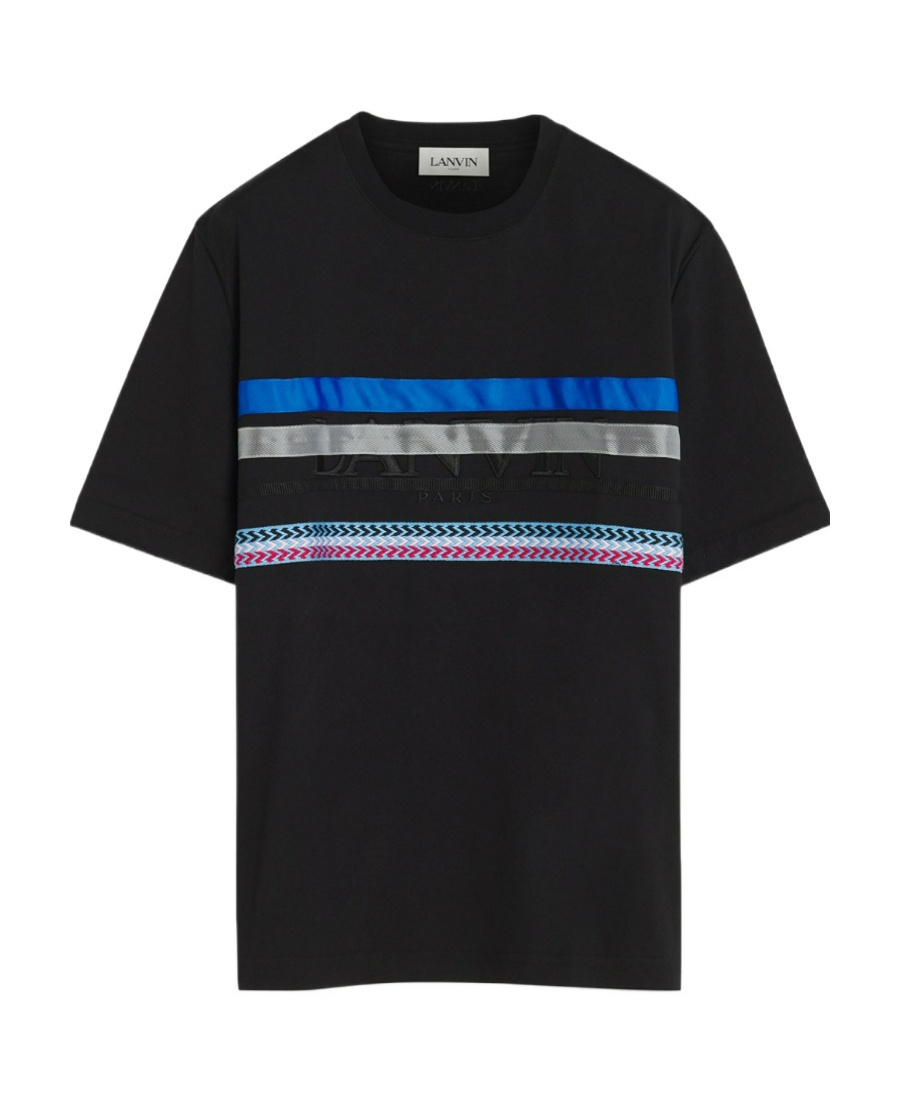 Lanvin T-shirt With Logo And Graphic Print In Black