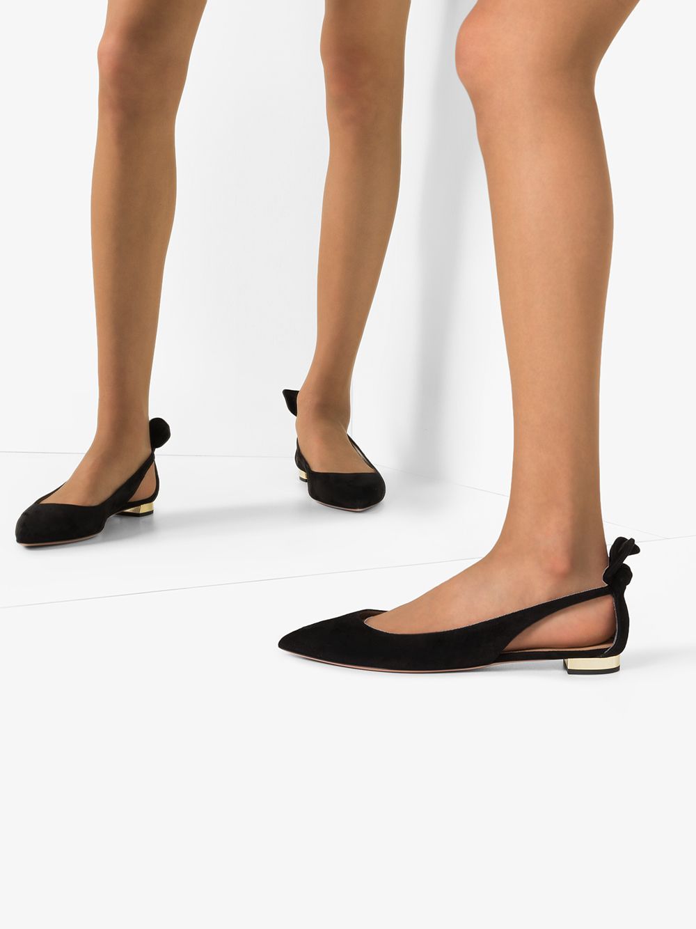 Aquazzura Love Affair 10mm Ballerina Shoes In Black