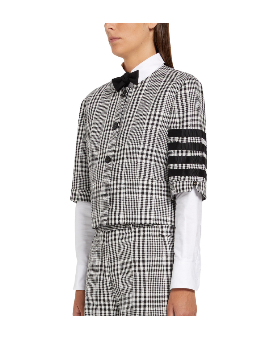 Thom Browne 4-bar Stripe Cardigan Jacket In Gray