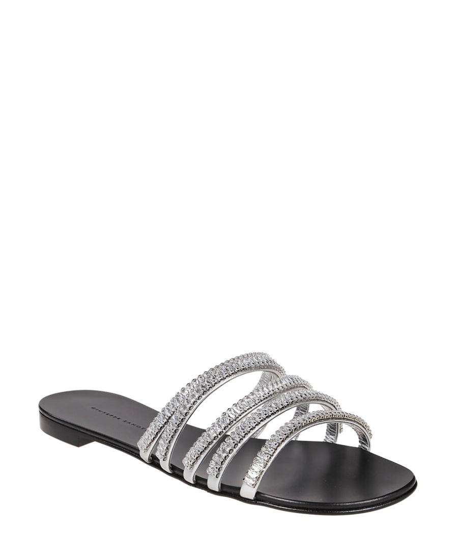 Giuseppe Zanotti Crystal Ring With Flip-flops In Gray