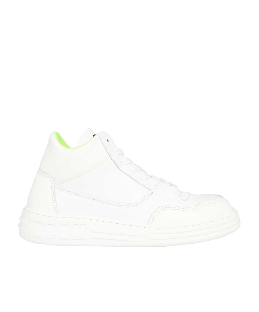 Msgm Round Head Laced Sneakers In White