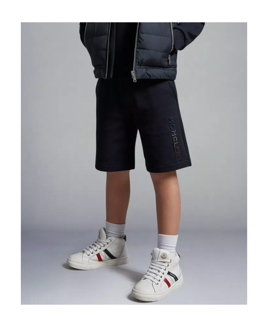 Moncler Logo-patch Detail Shorts In Blue