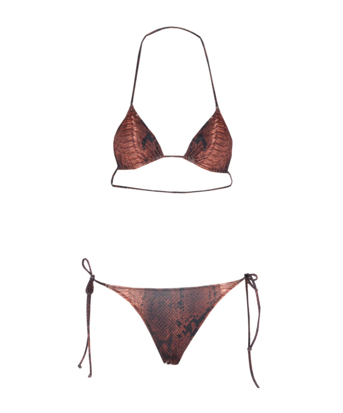 Jean Paul Gaultier Lace-up Bikini In Brown