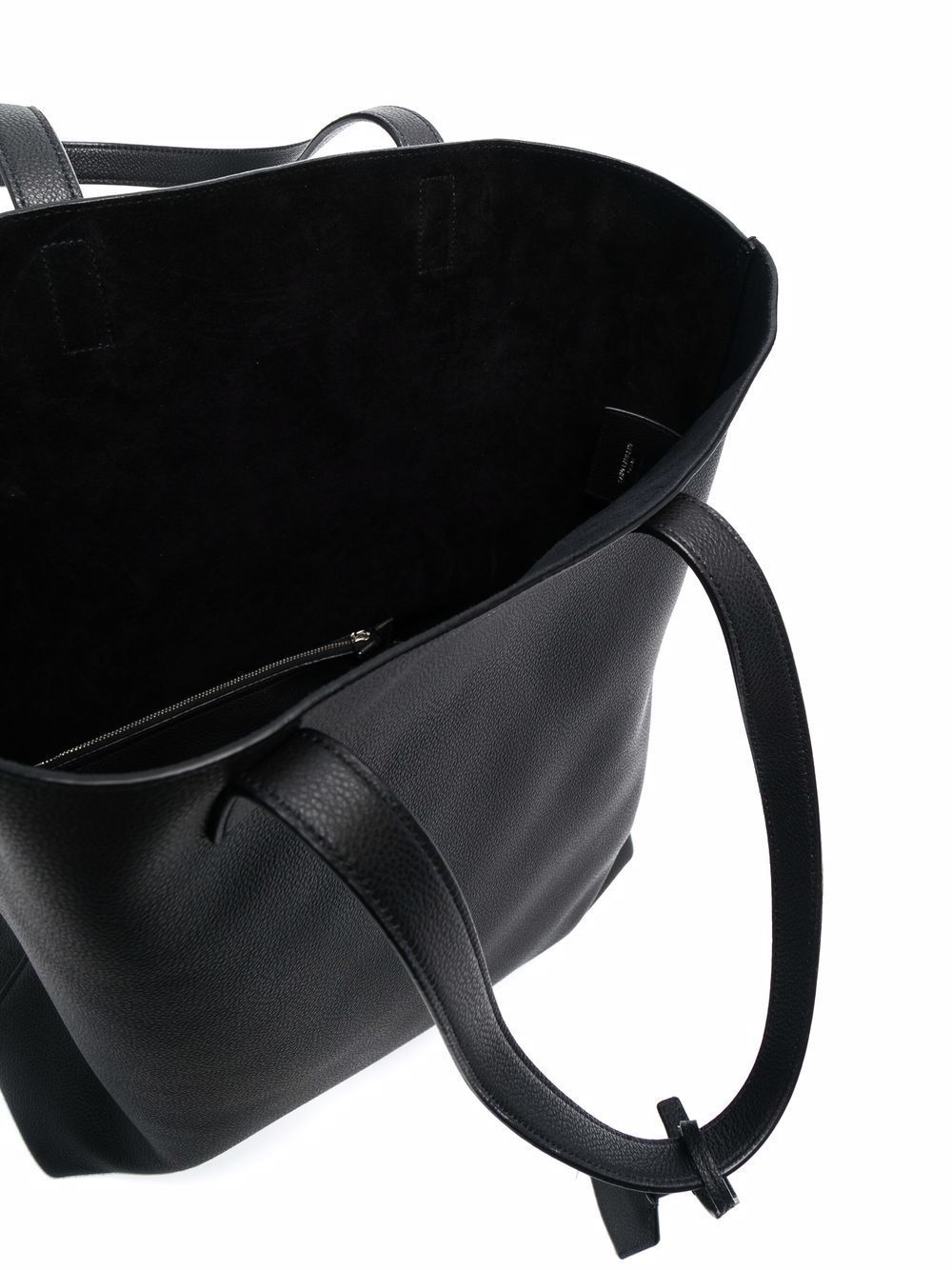 Saint Laurent Grained-effect Tote Bag In Black