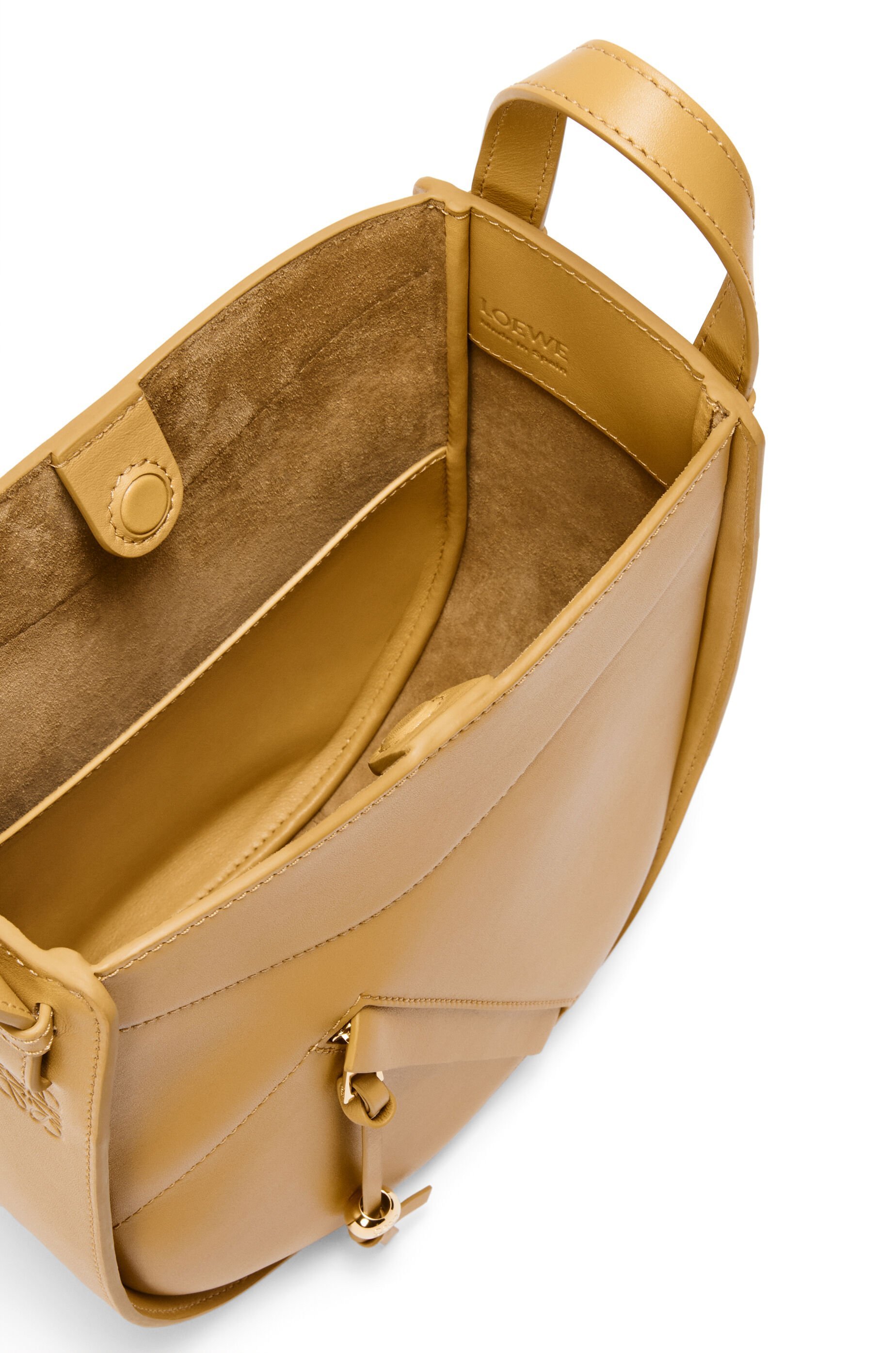 Loewe Hammock Slice Bag In Shiny Calfskin In Yellow