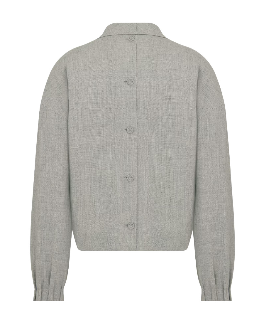 Shop Dior High-necked Shirt In Gray