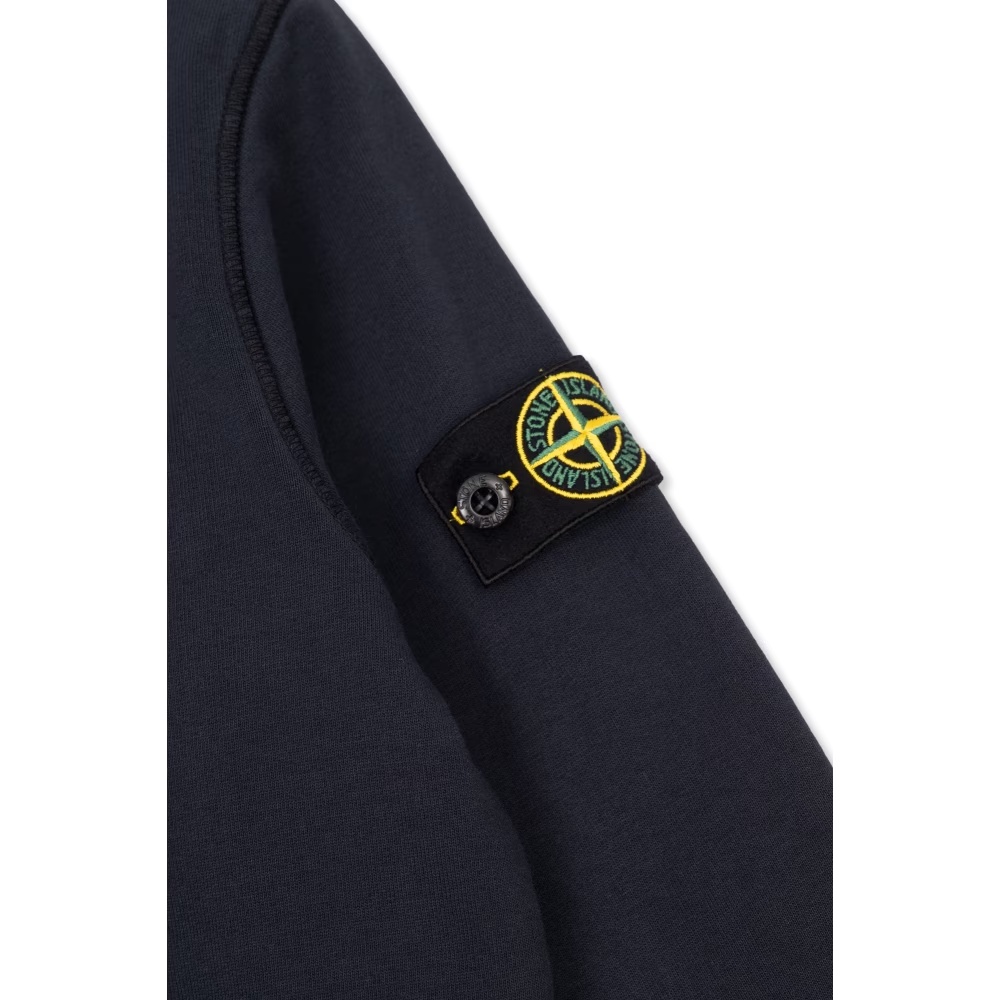 Stone Island Compass-badge Cotton Sweatshirt In Blue