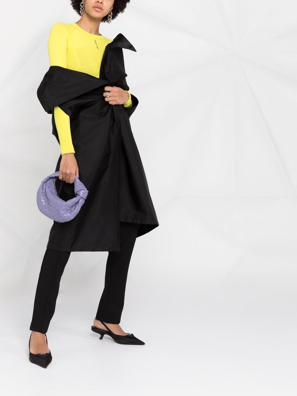 Prada Re-nylon Gabardine Cape In Black