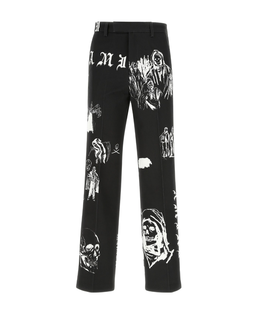 Amiri Graphic-print Straight-leg Trousers In Black