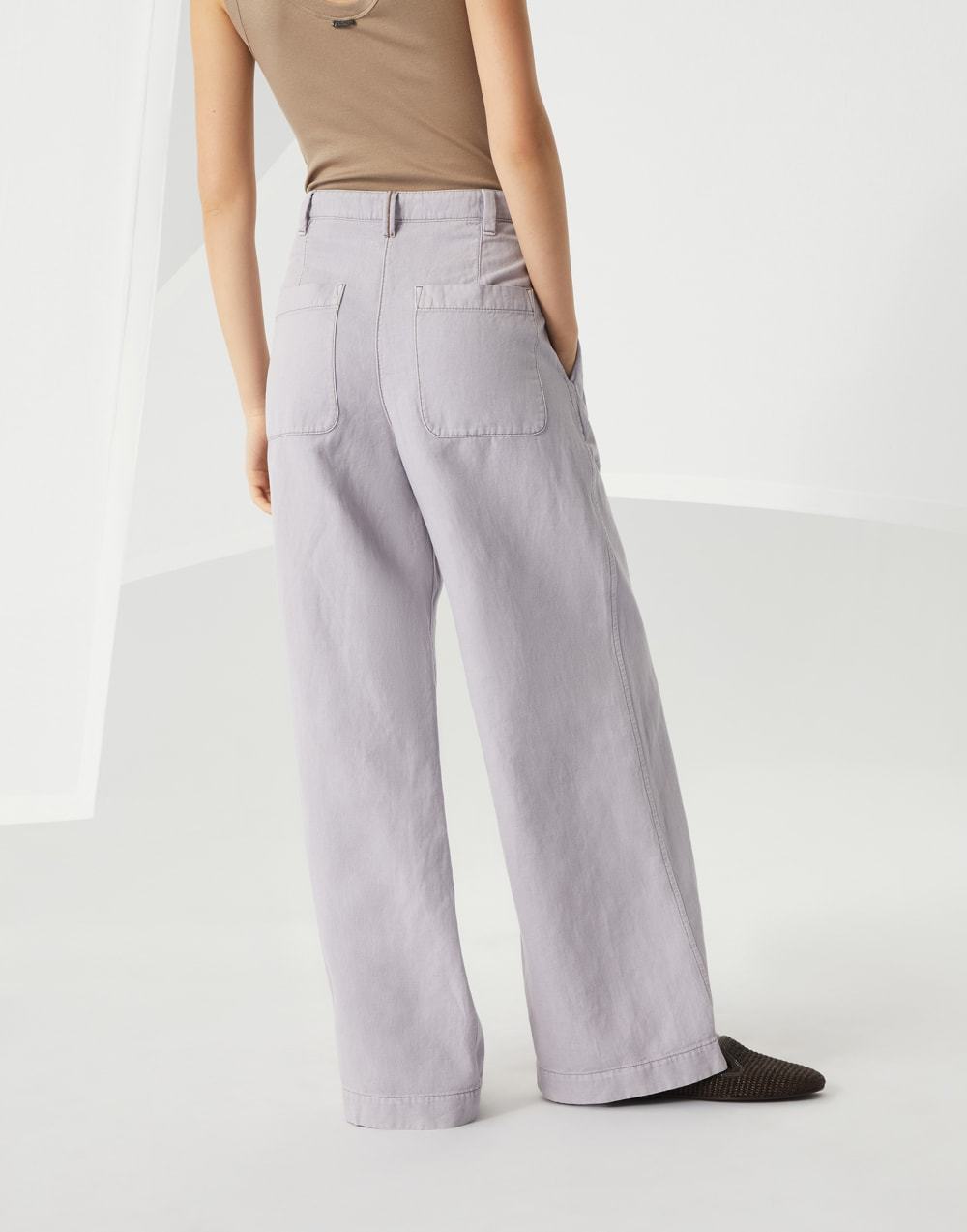 Brunello Cucinelli Wide Smart Trousers In Gray