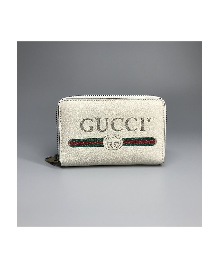 Gucci Print Leather Card Case In Nude
