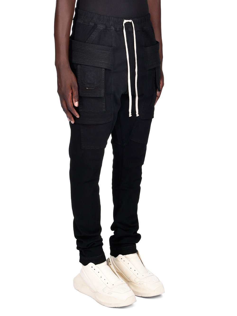 Shop Rick Owens Drkshdw Black Creatch Overalls Drawstring Casual Pants
