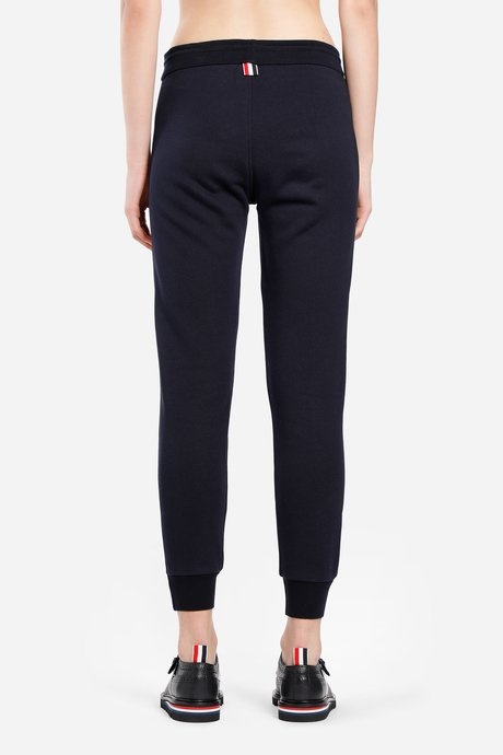 Thom Browne Rwb Stripe-detail Drawstring Track Pants In Black