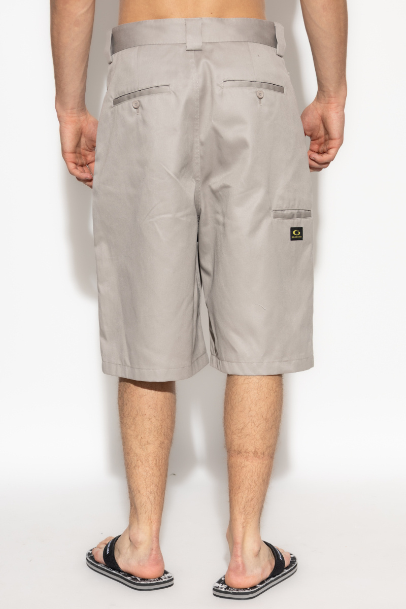 Balenciaga Bermuda Shorts With Logo In Gray