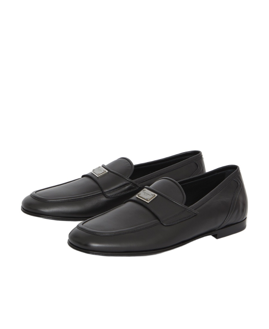 DOLCE & GABBANA DOLCE  GABBANA LOGO PLAQUE SLIP-ON LOAFERS