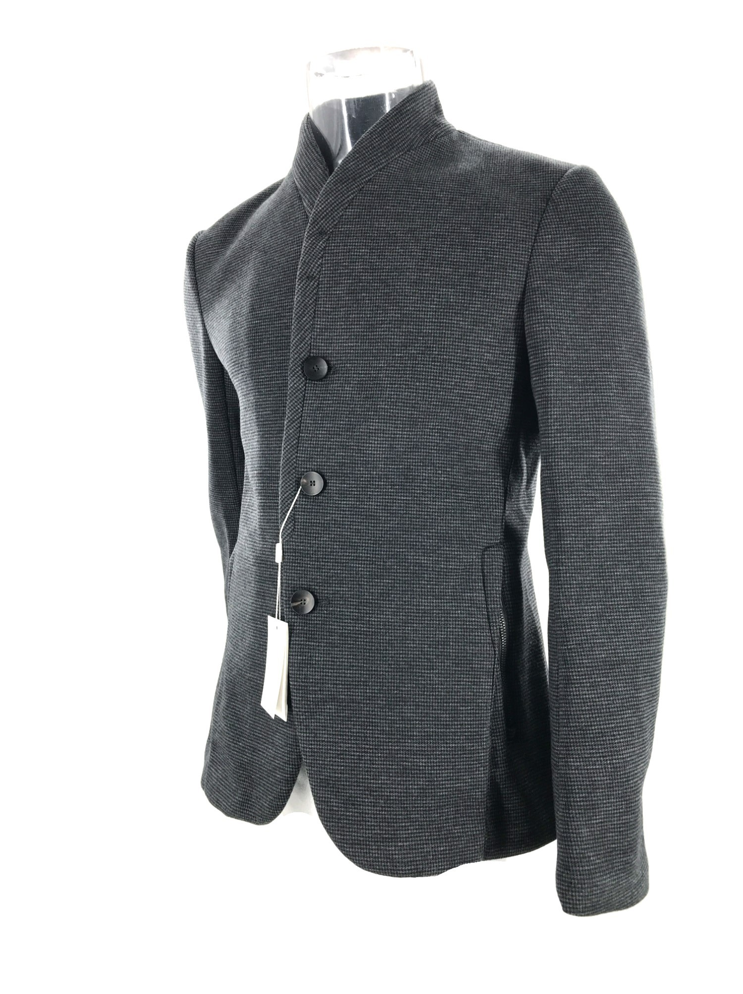 Armani Collezioni Long-sleeved Casual Jacket In Black