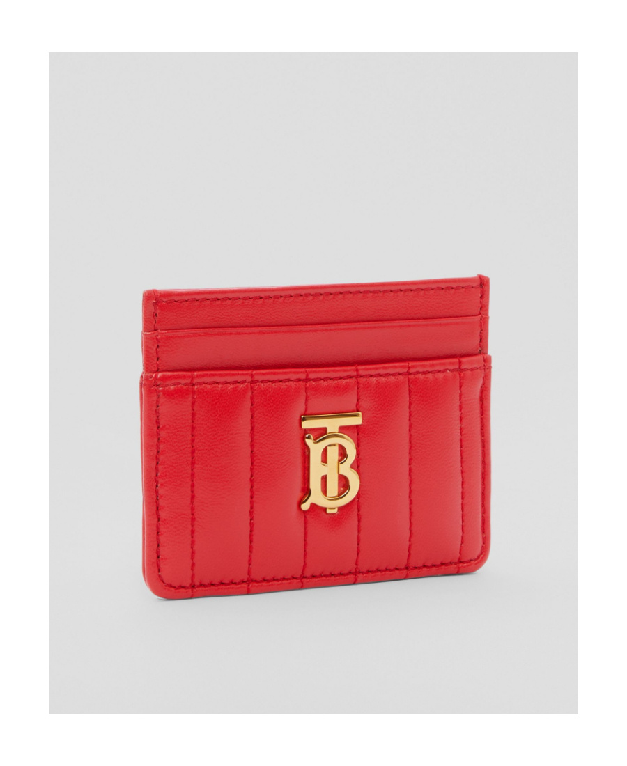 Burberry Lola Logo Plaque Quilter Cardholder In Red