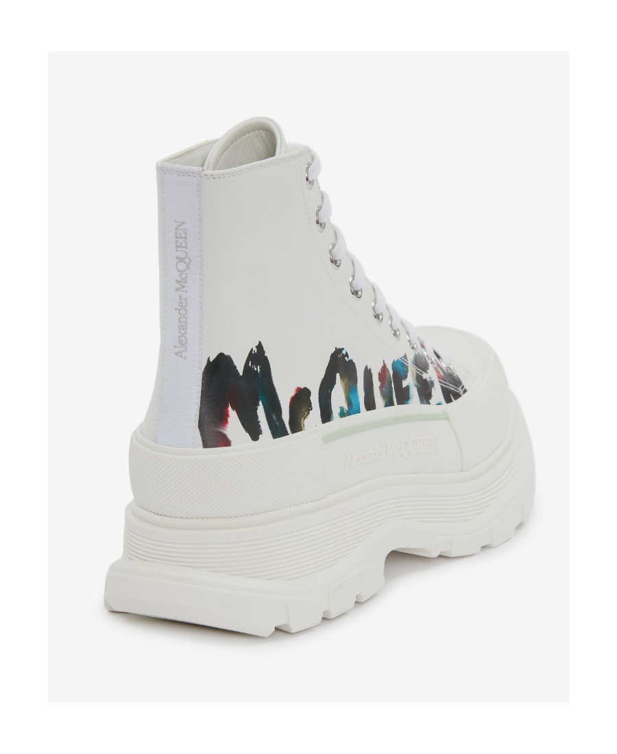 Shop Alexander Mcqueen Tread Slick High-top Sneakers In White