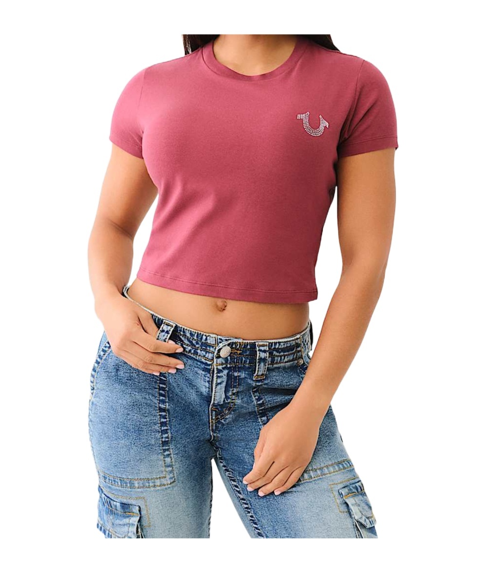 TRUE RELIGION CRYSTAL WORLD TOUR BABY TEE 